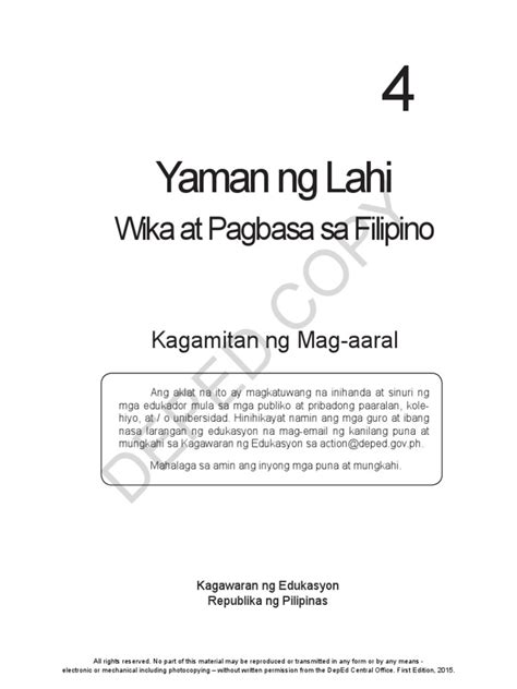 yamang lahi grade 4 kagamitan ng mag-aaral yunit 4 pdf